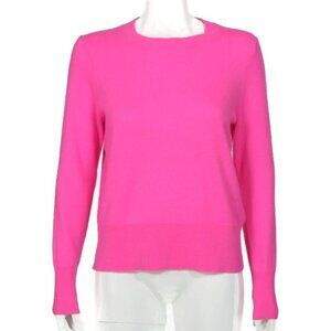 J. CREW 100% Cashmere Florecent Fuschia Pink Crewneck Sweater Womens sz S /962